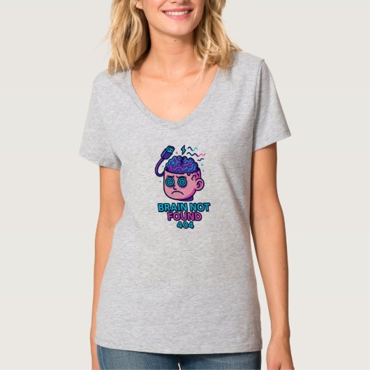 T-shirt Brain Not Found – WiFi Error Head (Devant)