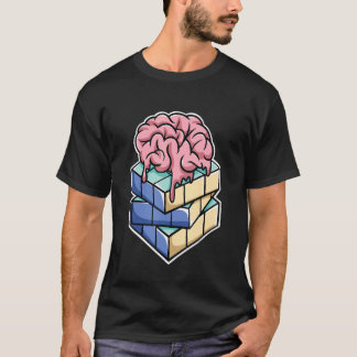 T-shirt Brain on Puzzle Cube Speed Cubing Cuber's