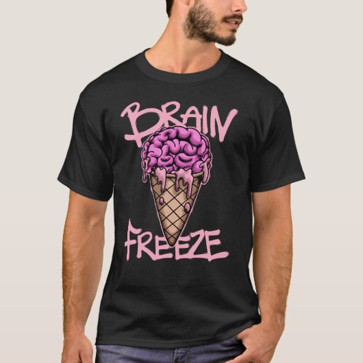 T-shirt Brain Shaped Ice Cream streetwear  (Devant)