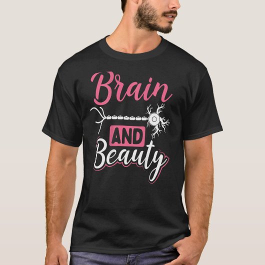 T-shirt Brains And Beauty Backprint Biology Teacher (Devant)