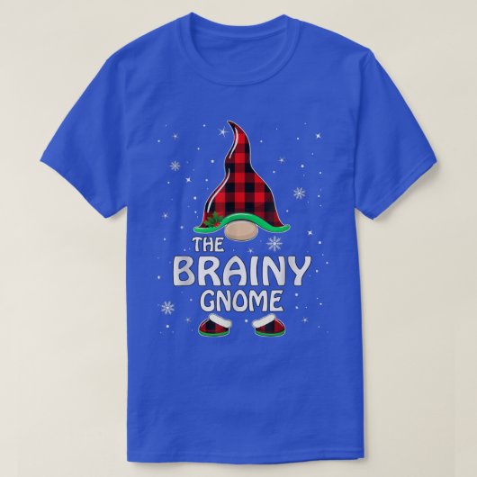 T-shirt Brainy Gnome Buffalo Plaid Matching Family Christy (Design devant)