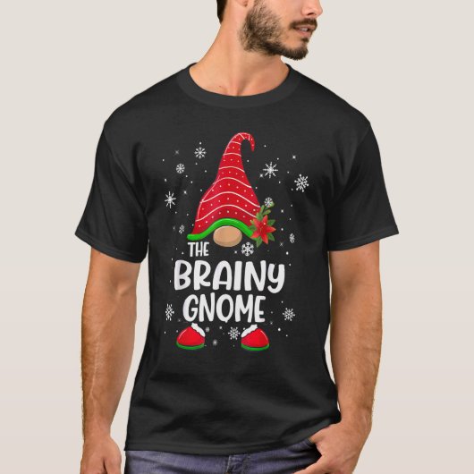T-shirt Brainy Gnome Buffalo Plaid Matching Family Christy (Devant)