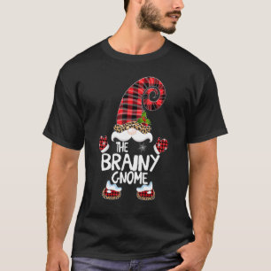 T-shirt Brainy Gnome Buffalo Plaid Matching Family Christy