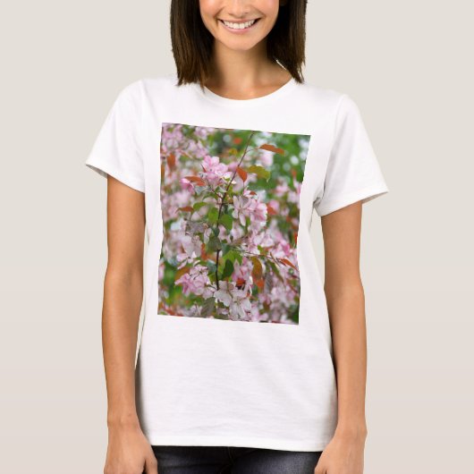 T-shirt Branche délicate avec fleurs pommier (Devant)