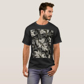 T-shirt Branches brodées : imprimé noir-blanc. (Devant entier)