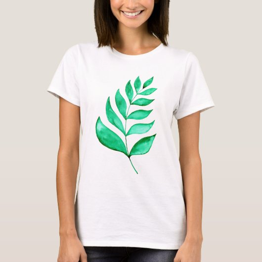 T-shirt Branches d'aquarelle simples - vert (Devant)