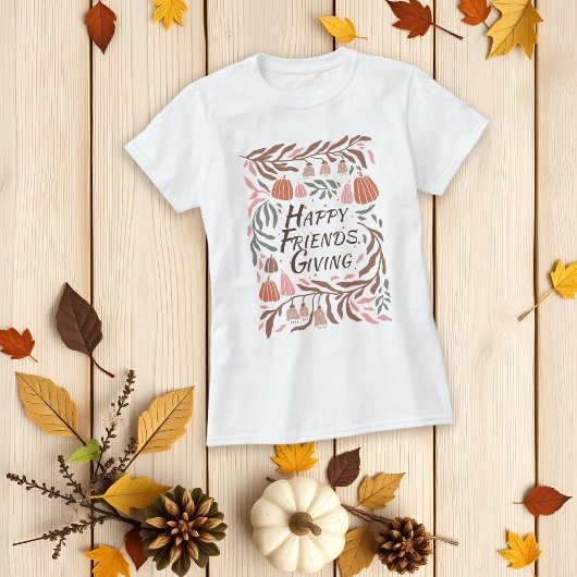 T-shirt Branches, feuilles et citrouilles automne Friendsg