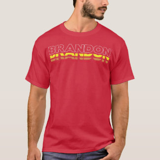 T-shirt Brandon prénom drôle vintage coucher de soleil Bra
