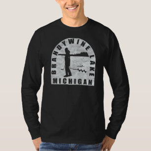 T-shirt Brandywine Lake Ice Fishing Michigan