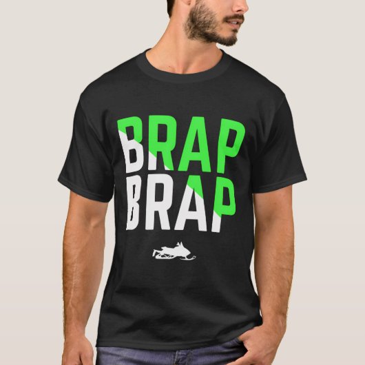 T-shirt Brap Brap Snowmobile Hoded Green Edition (Devant)