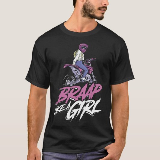 T-shirt Braquer comme une fille Moto Moto Sport Dirt Bik (Devant)