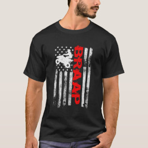 T-shirt Braquer Drapeau Américain Drapeau Quad Vélo Atv