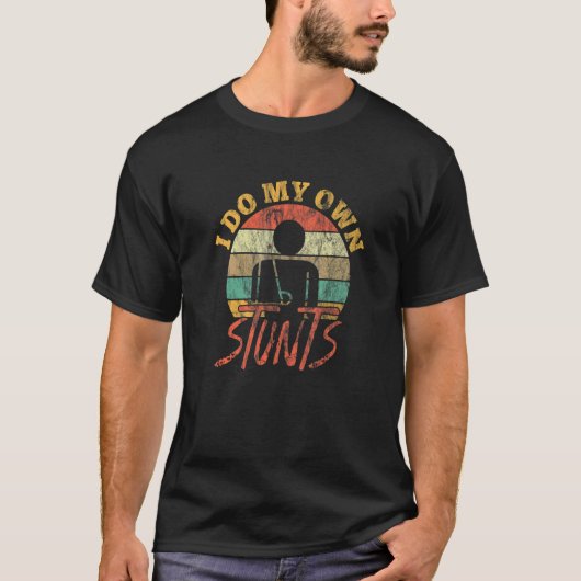 T-shirt Bras Broken Stunts Bone Bone Blessure Cast Get Wel (Devant)