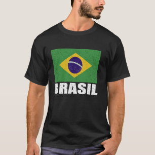 T-shirt Brasil Drapeau Grunge Souvenir Vintage Brésil