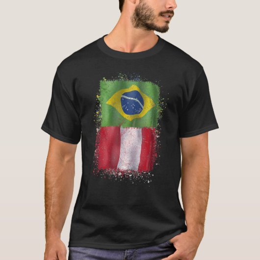 T-shirt Brasil Y Pérou Amour péruvien brésilien (Devant)