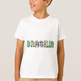 T-shirt Brasilia Brasil Brésil Typographie Drapeau Couleur
