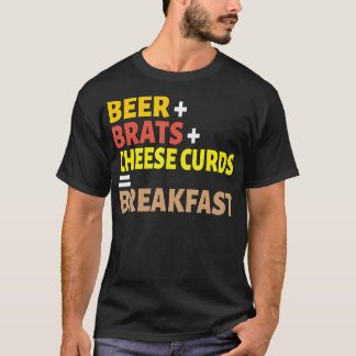 T-shirt Brats de bière Fromage Curies Petit déjeuner Wisco