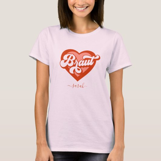 T-shirt Braut Und Team Braut Bachelorette Retro Herz (Devant)
