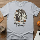 T-shirt Brave, Calm & Loved — Cute Animal Trio Halloween