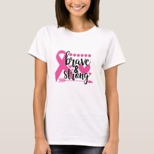 T-shirt Brave et fort - Lutte contre le cancer du sein gue
