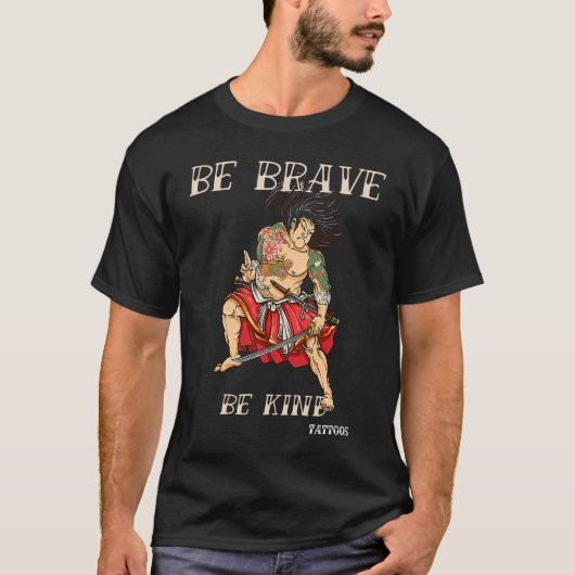 T-shirt Brave Kind Tattoos Design Vintage 10 (Devant)