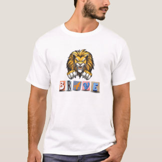 T-shirt brave lion print