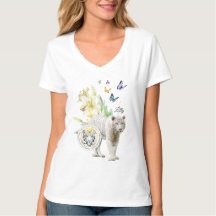 T-shirt brave papillon Be the Change White Tiger