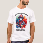 T-shirt Brave pompier brille dans un décor lumineux (Devant)