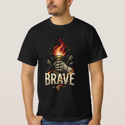 T-shirt Brave S'élever Réussir Force Intérieure Courage Mo (Devant)