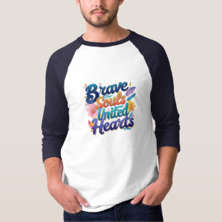T-shirt Brave Souls United Hearts - Vibrant, Manches