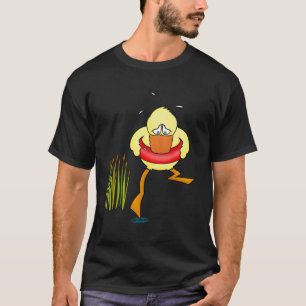 T-shirt Braving the water mignon et canard oiseau nager