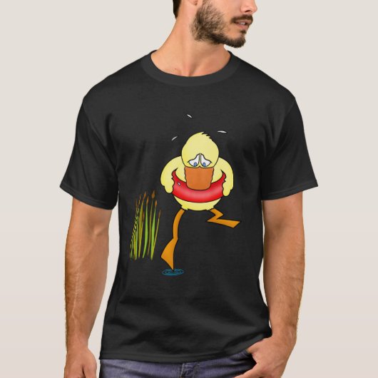 T-shirt Braving the water mignon et canard oiseau nager (Devant)