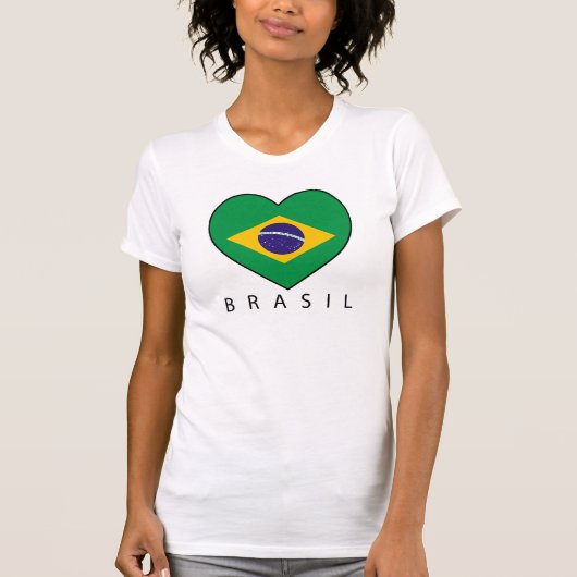T-shirt Brazil Heart Soccer (Devant)