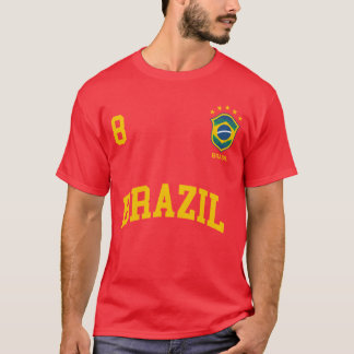 T-shirt Brazil Number 8 Brazilian Socceream Sports Pullove