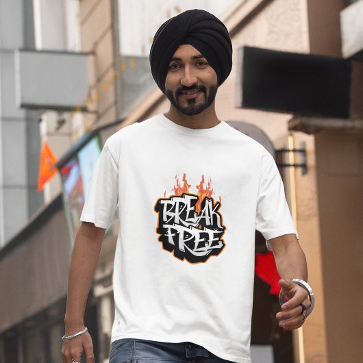 T-Shirt Break Free Graffiti Flame