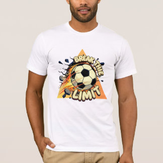 T-shirt Break The Limit Soccer Ball Fire Goal Sports Motiv