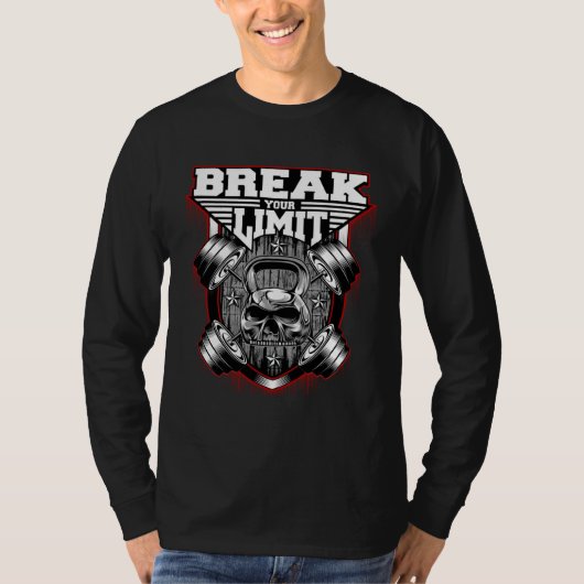 T-shirt Break Your Limit Motivational Workout For Men and  (Devant)