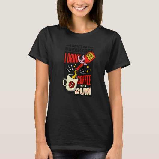 T-shirt Breakfast Quote Coffee Nightdress Sleep (Devant)