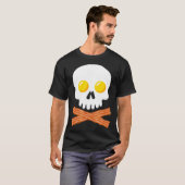 T-shirt Breakfast Skull  Egg and Bacon Skull Crossbones (Devant entier)