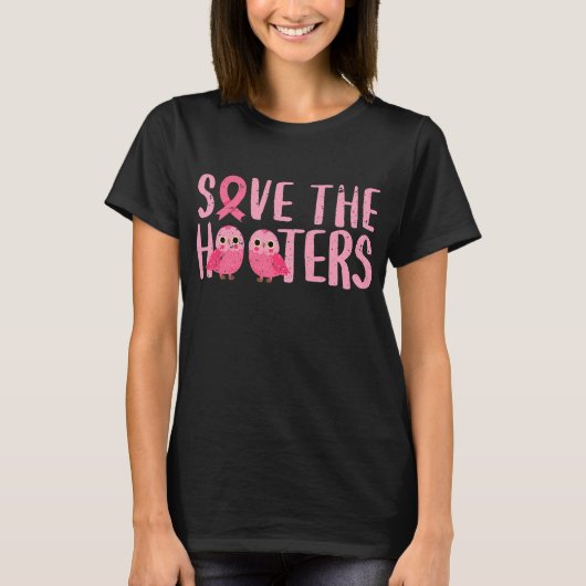 T-shirt Breast Cancer Awareness Month Save The Hooters (Devant)