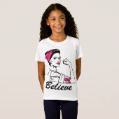 T-Shirt Breast Cancer Awareness Month Women's Believe Pink (Devant entier)