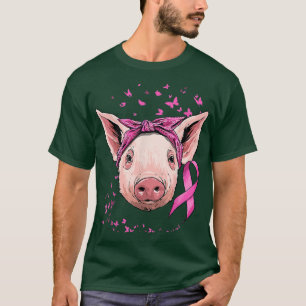 T-shirt Breast Cancer Awareness Pig Pink Ribbon Cancer Sur