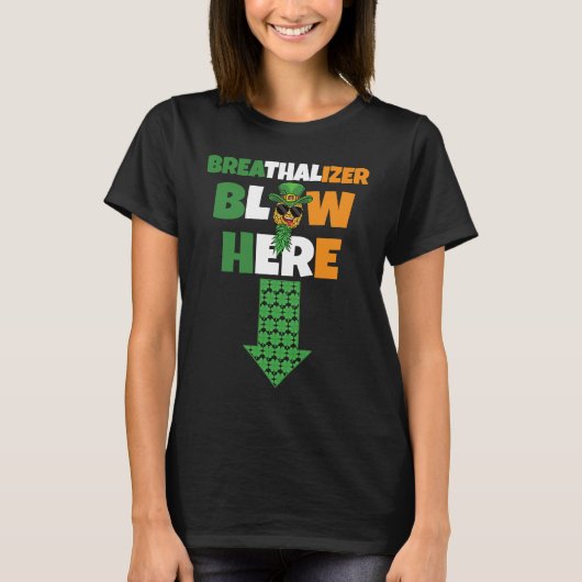 T-shirt Breathalizer Blow Here St Patricks Day Pineapple S (Devant)