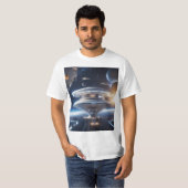 T-shirt Breathtaking Deep Space Station Illustration | (Devant entier)
