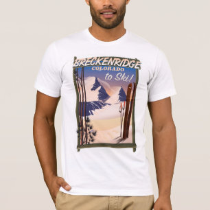 T-shirt Breckenridge, affiche de ski du Colorado