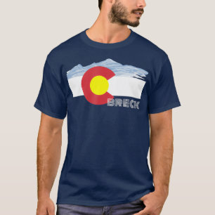 T-shirt Breckenridge Colorado Drapeau Ski de Noël Ski