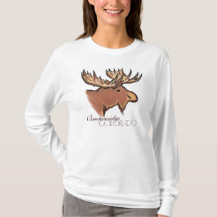 T-shirt Breckenridge Colorado femme moose brune