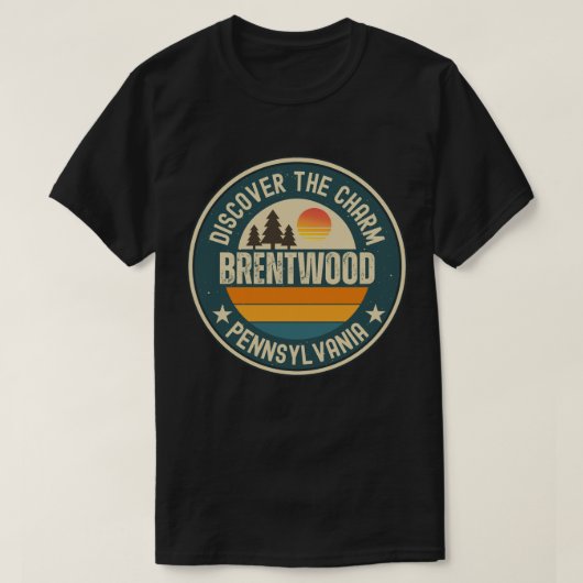 T-shirt Brentwood, Pennsylvanie (Design devant)