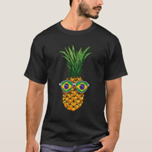 T-shirt Brésil Ananas Brésil Drapeau Lunettes de soleil ét