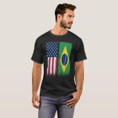 T-shirt Brésil Brésil Brésil Amérique drapeaux Fiers USA B (Devant entier)